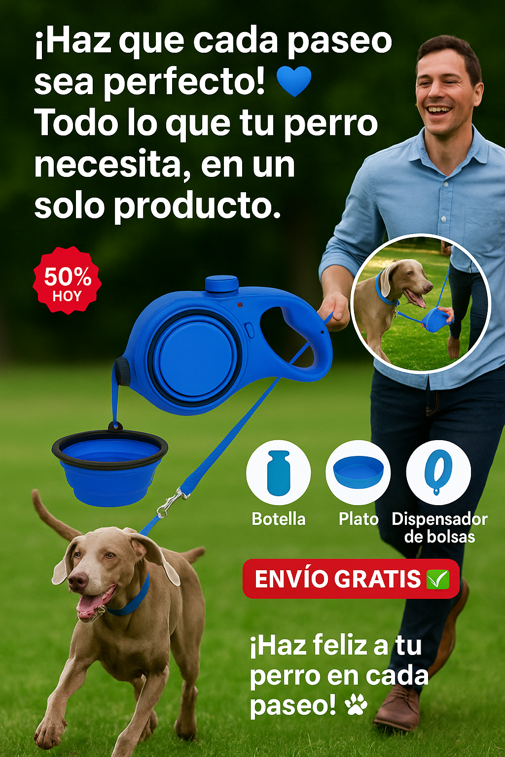 CORREA MAXIPASEO™ 5 EN 1 PARA PERROS