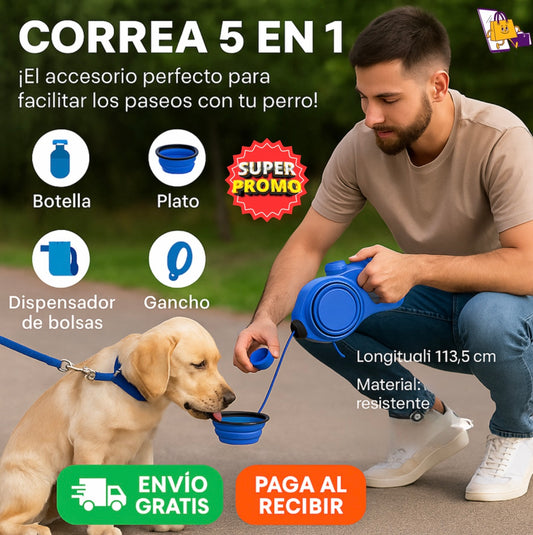 CORREA MAXIPASEO™ 5 EN 1 PARA PERROS